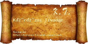 Körözsi Tivadar névjegykártya