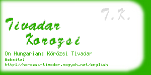 tivadar korozsi business card